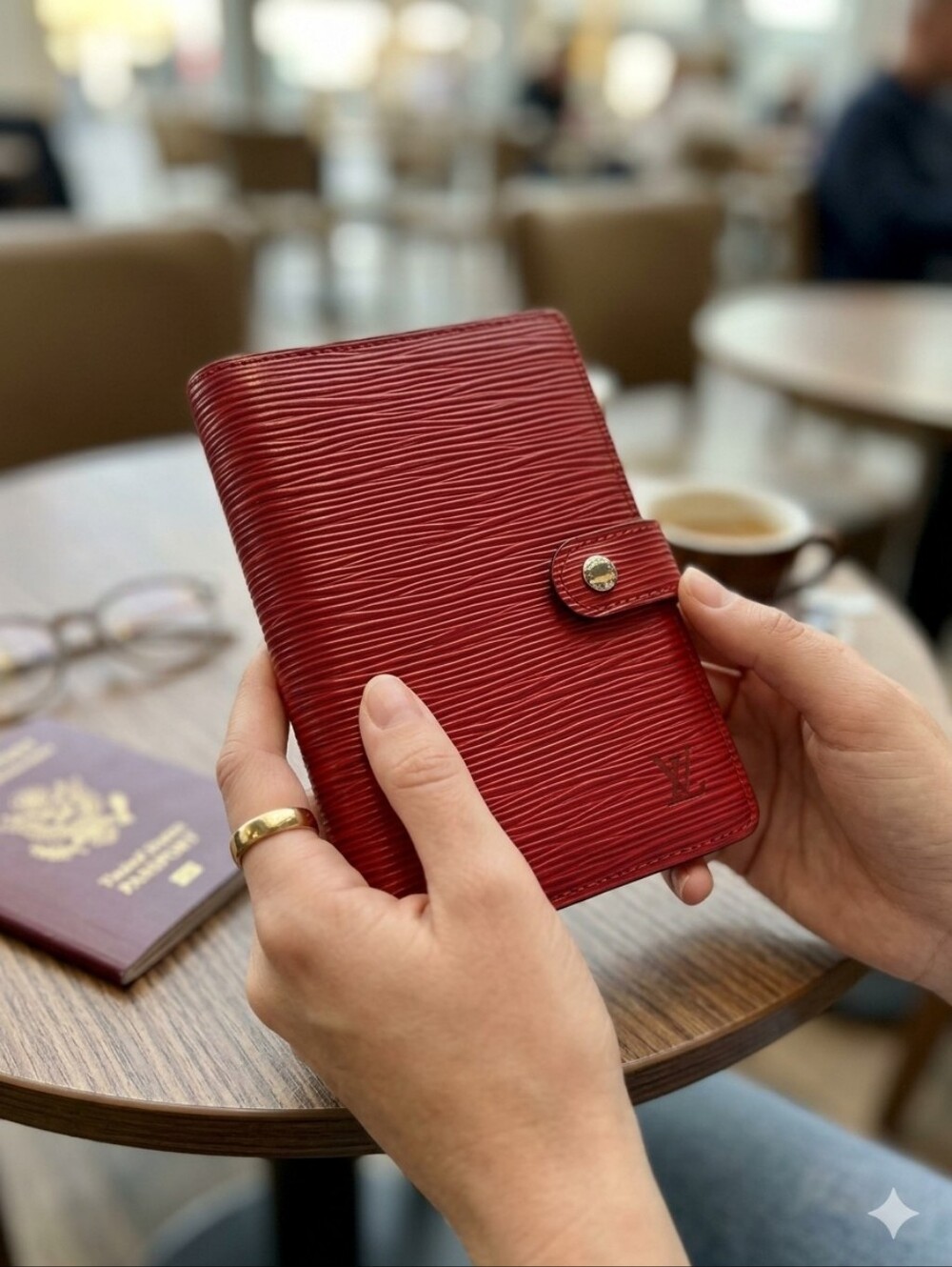 ❌SOLD ❌Louis Vuitton Red Epi Leather Agenda Cover Passport Size - Picture 1 of 8